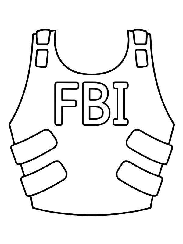 Gilet pare-balles du FBI Coloriage Gilet pare-balles du FBI Coloriage