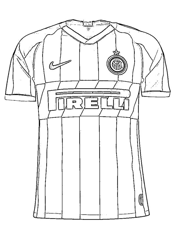 Maillot de foot du Inter Coloriage Maillot de foot du Inter Coloriage