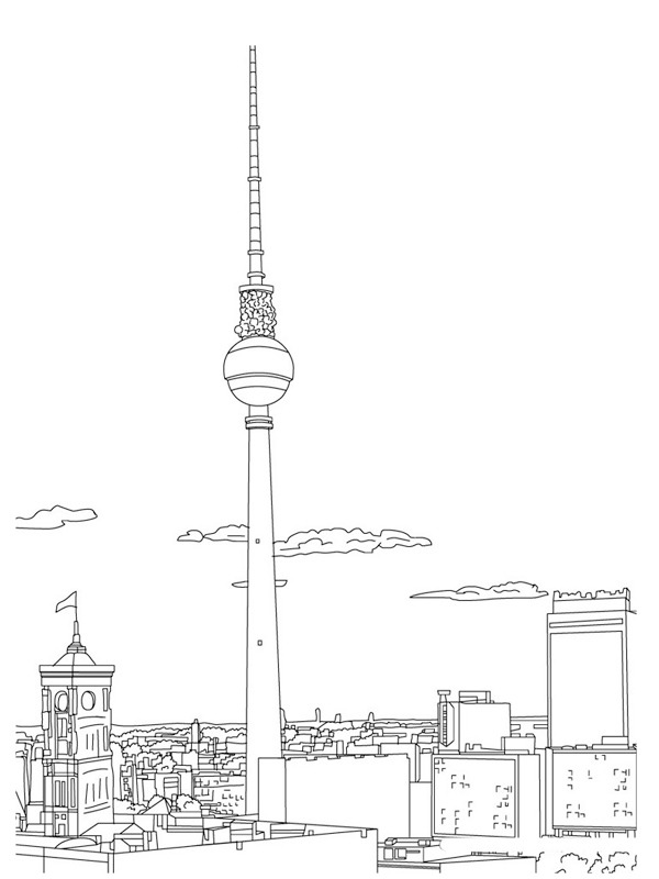 Fernsehturm de Berlin Coloriage