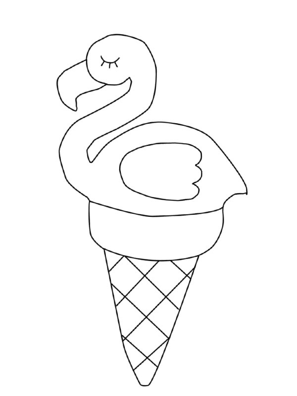 Glace flamant rose Coloriage Glace flamant rose Coloriage