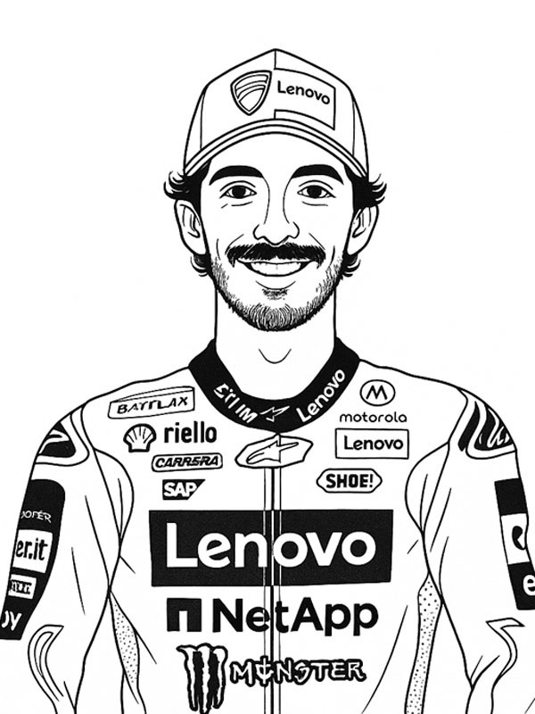 Francesco Bagnaia Coloriage Francesco Bagnaia Coloriage