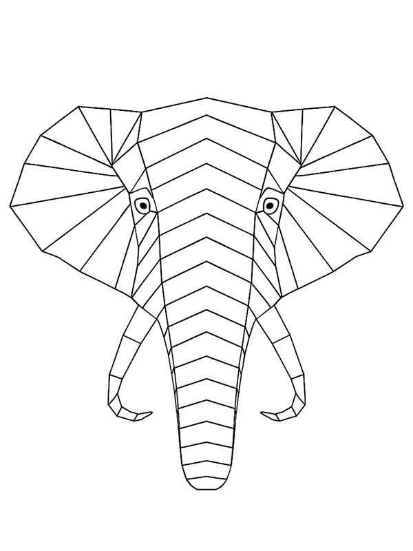Éléphant géométrique Coloriage Éléphant géométrique Coloriage