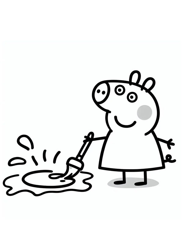 George Pig peint Coloriage George Pig peint Coloriage