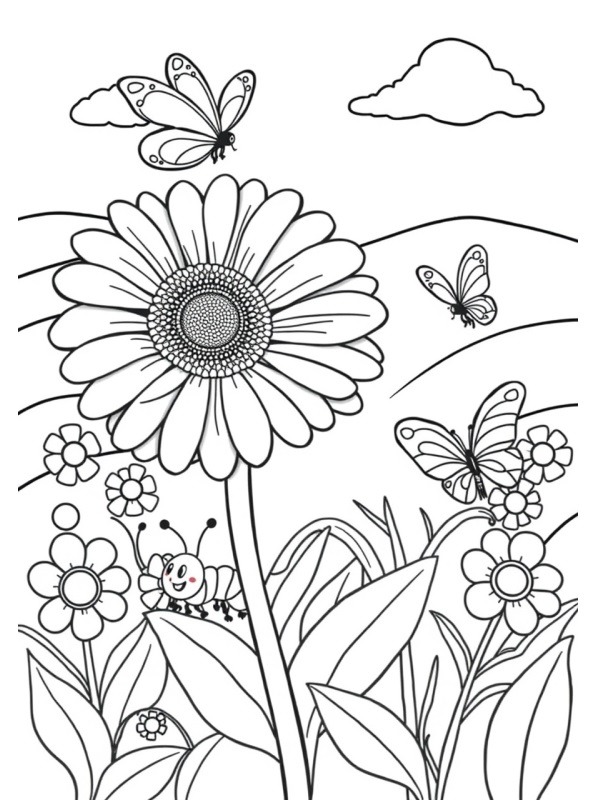 Gerbera Coloriage Gerbera Coloriage