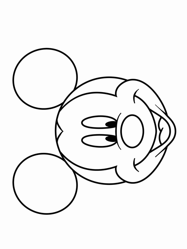 Visage Mickey Mouse Coloriage