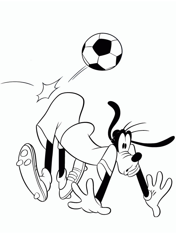 Dingo joue au foot Coloriage Dingo joue au foot Coloriage