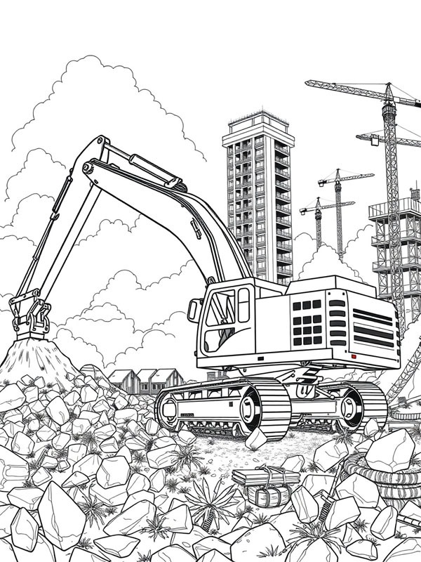 Pelleteuse pour adultes Coloriage Pelleteuse pour adultes Coloriage