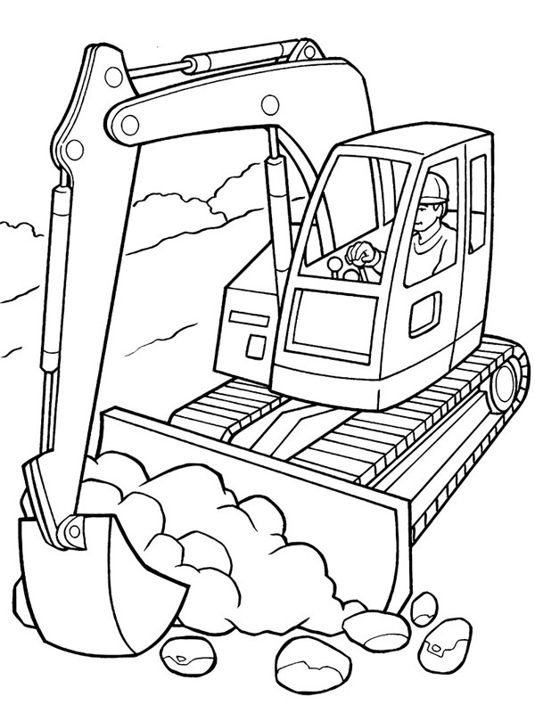 Pelle mécanique hydraulique Coloriage Pelle mécanique hydraulique Coloriage