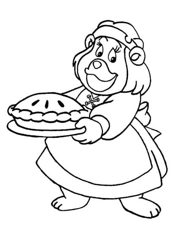 Grammi Gummi avec gâteau Coloriage Grammi Gummi avec gâteau Coloriage