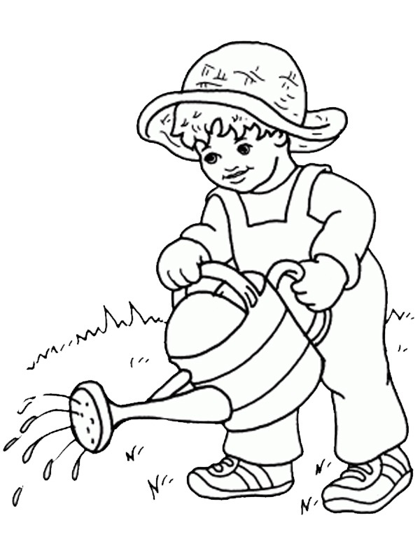 arrosage du gazon Coloriage arrosage du gazon Coloriage
