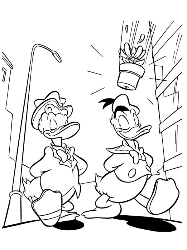 Gontran Bonheur et Donald Duck Coloriage