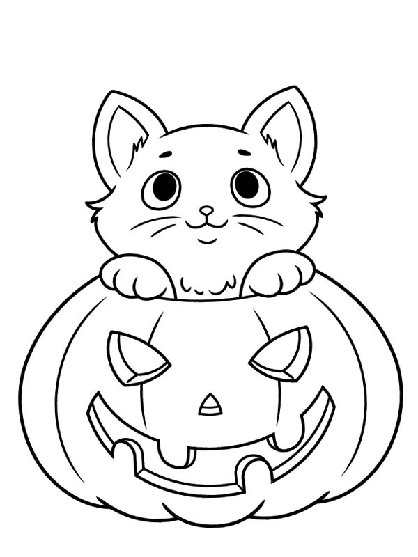 Chat Halloween Coloriage Chat Halloween Coloriage