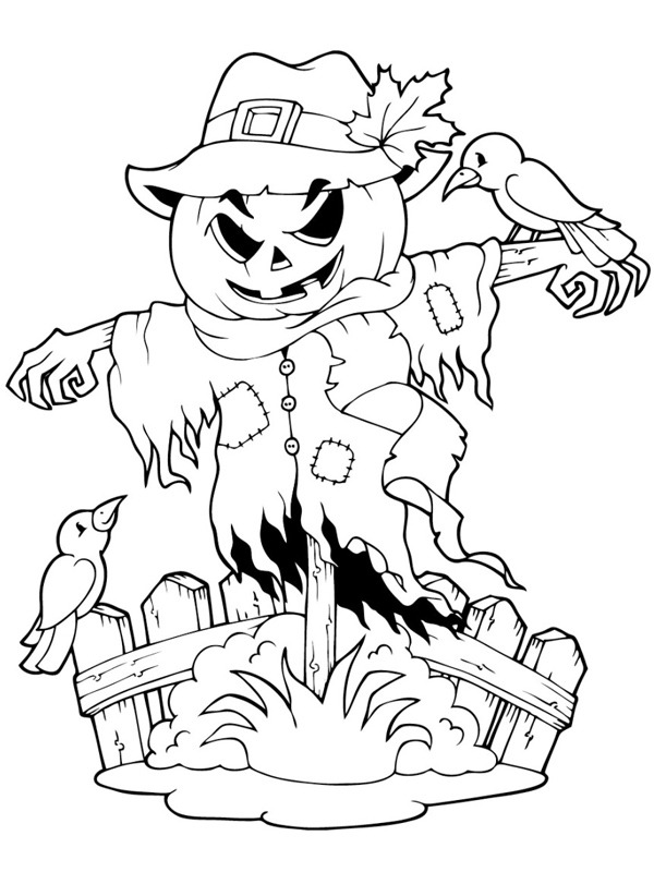 Halloween Épouvantail Coloriage Halloween Épouvantail Coloriage
