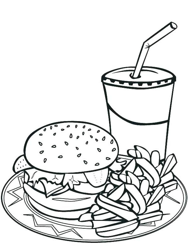 menu hamburger Coloriage