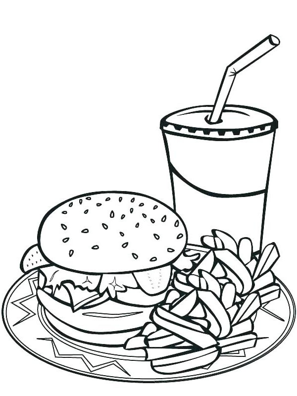 menu hamburger Coloriage menu hamburger Coloriage