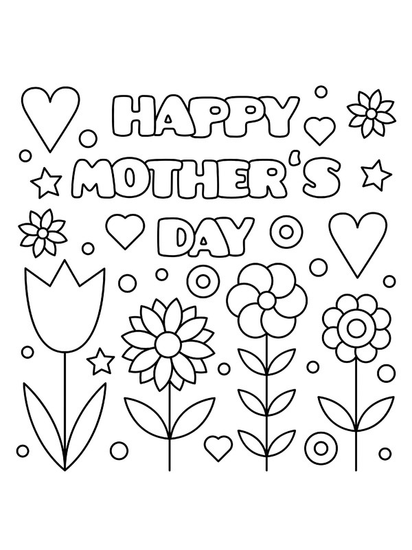 happy mother's day Coloriage happy mother's day Coloriage