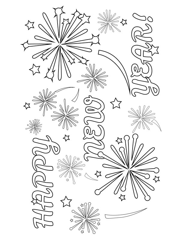Happy New Year Coloriage