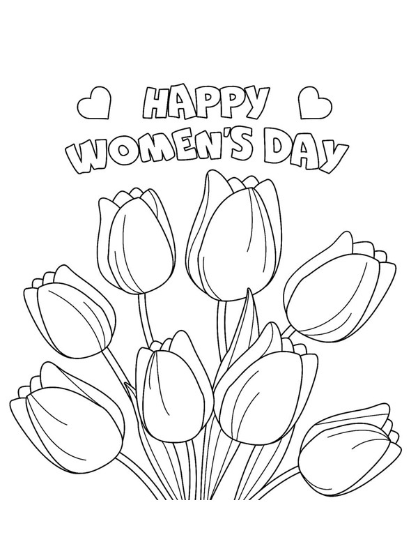 Happy women's day Coloriage