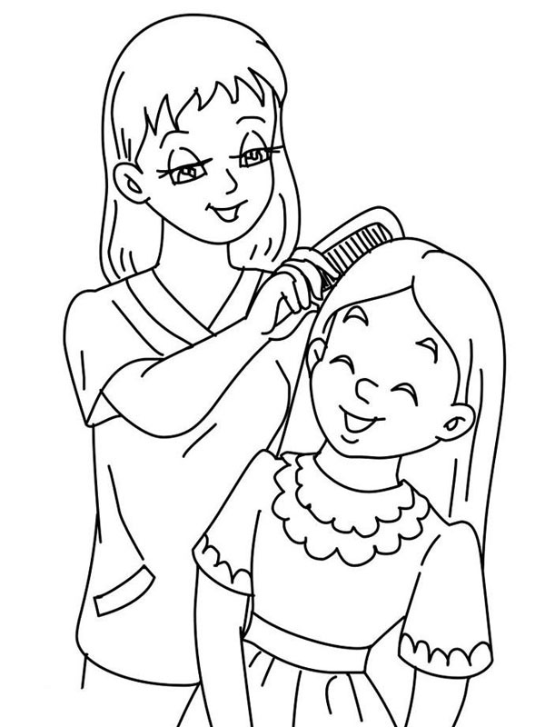 Se coiffer Coloriage Se coiffer Coloriage