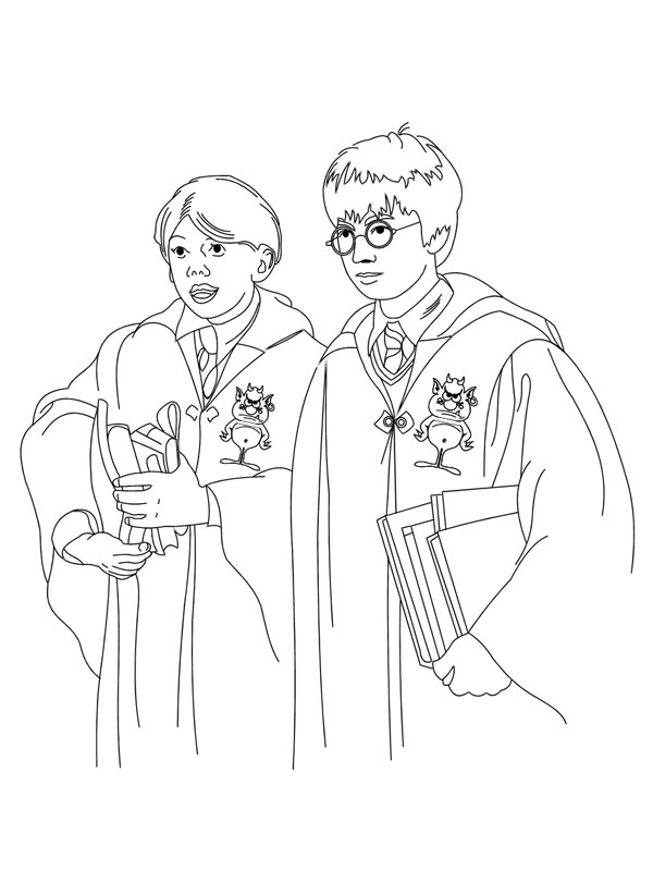 Harry Potter et Ron Weasley Coloriage Harry Potter et Ron Weasley Coloriage