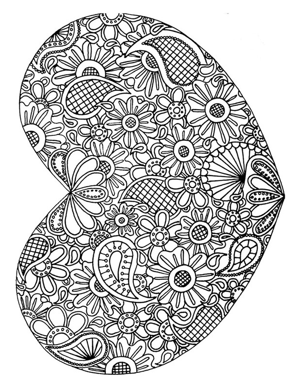 mandala du cœur pour adultes Coloriage