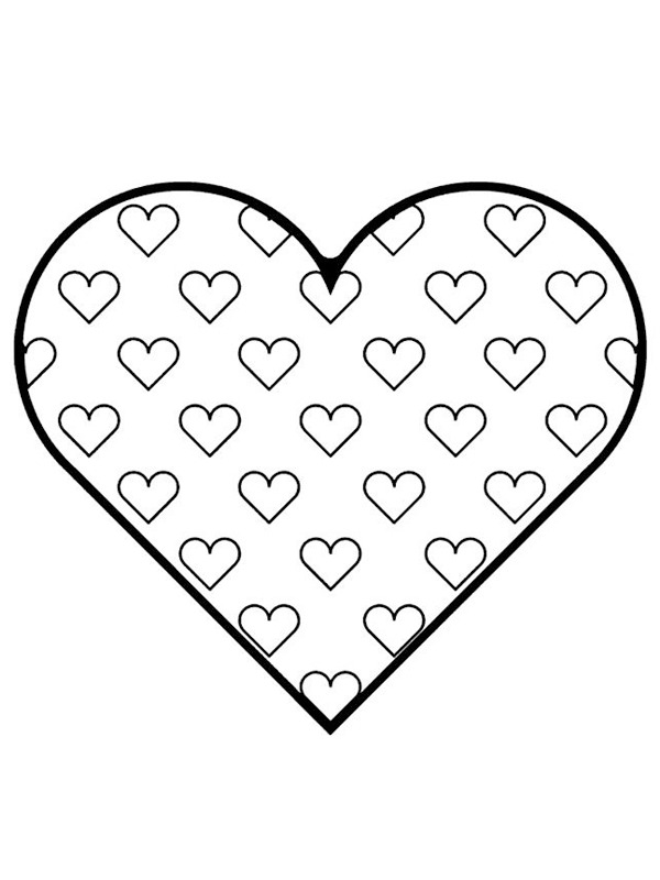 Coeur avec des petits coeurs Coloriage Coeur avec des petits coeurs Coloriage