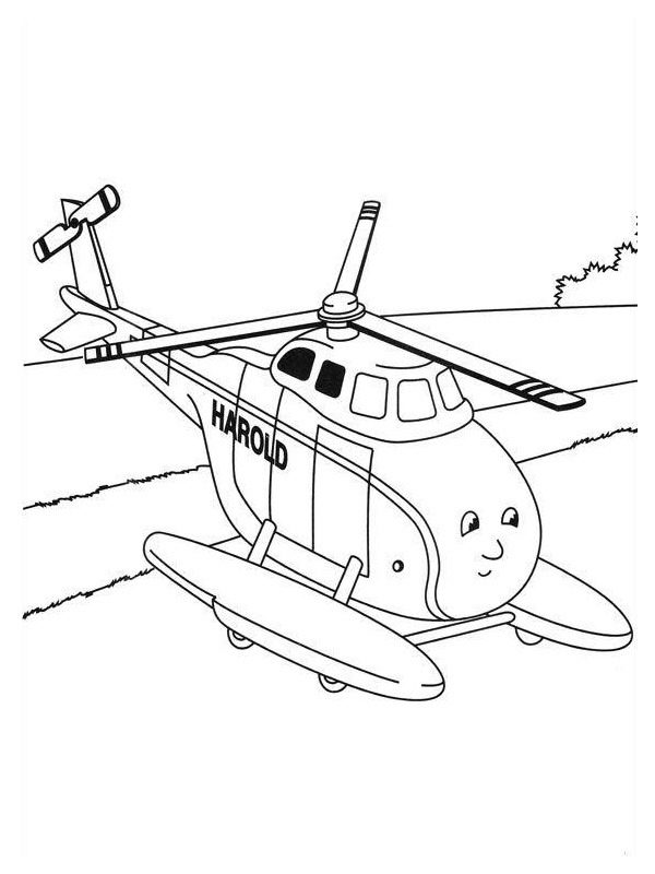 hélicoptère Harold Coloriage