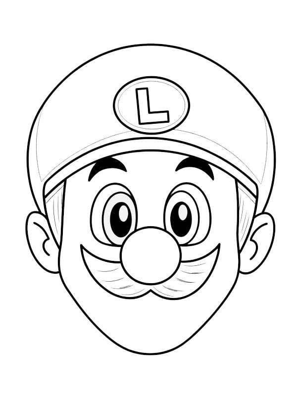 T&ecirc;te de Luigi Coloriage