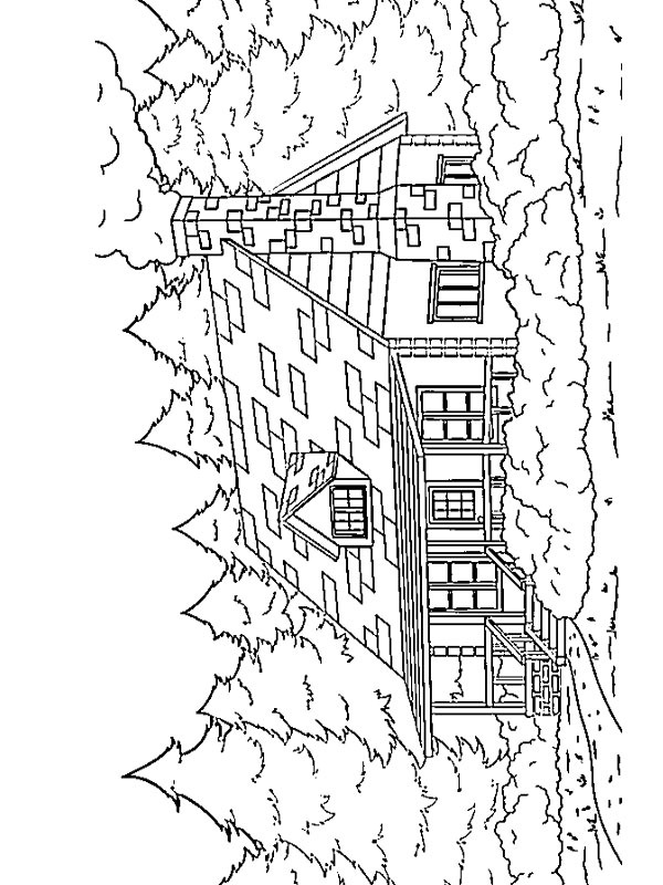 Maison dans la forêt Coloriage Maison dans la forêt Coloriage