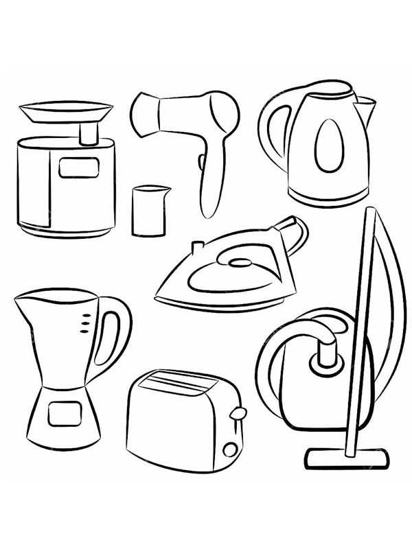 Appareils électroménagers Coloriage Appareils électroménagers Coloriage