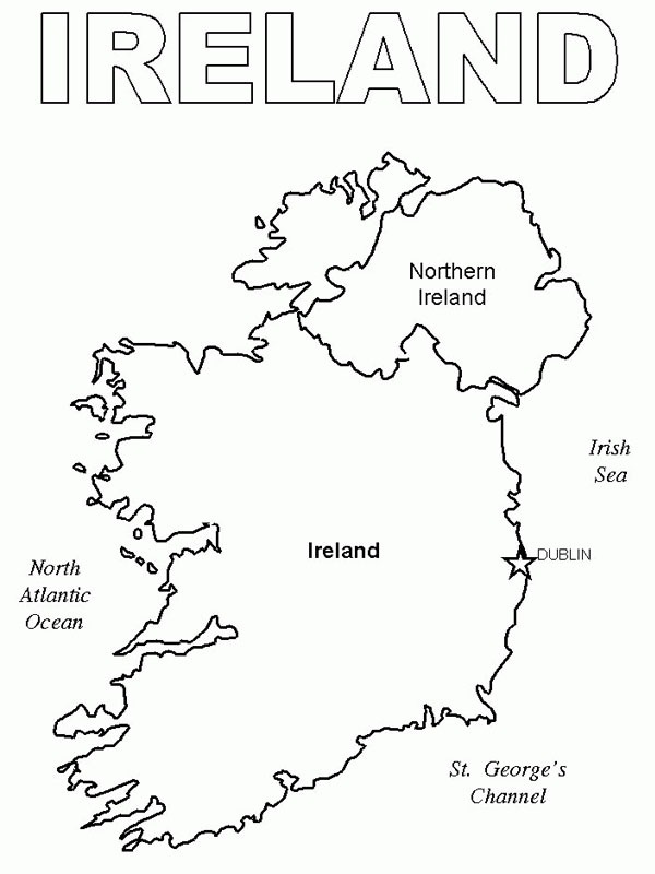 carte de l'irlande Coloriage carte de l'irlande Coloriage
