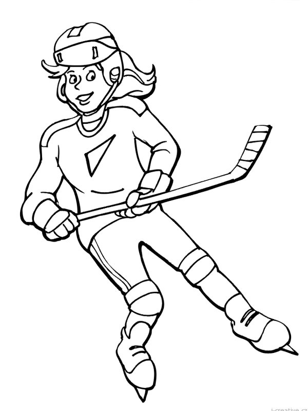 hockey sur glace fille Coloriage
