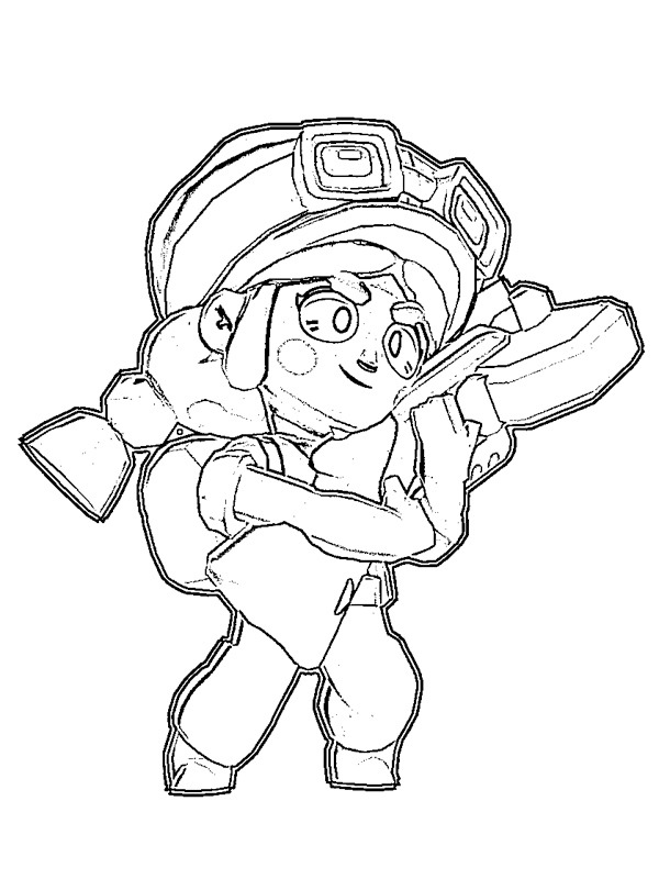Jessie brawl stars Coloriage Jessie brawl stars Coloriage