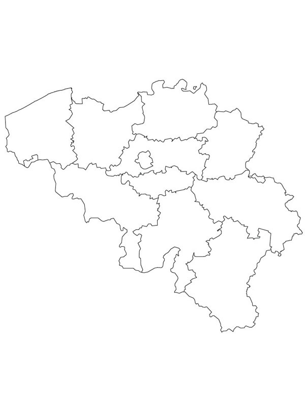 Carte de la Belgique Coloriage