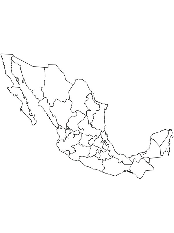 carte de mexique Coloriage
