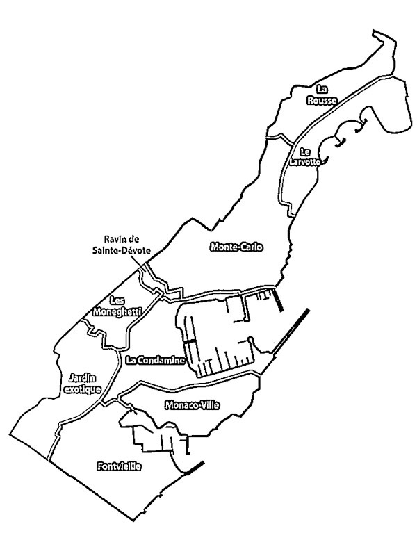 Carte de Monaco Coloriage Carte de Monaco Coloriage