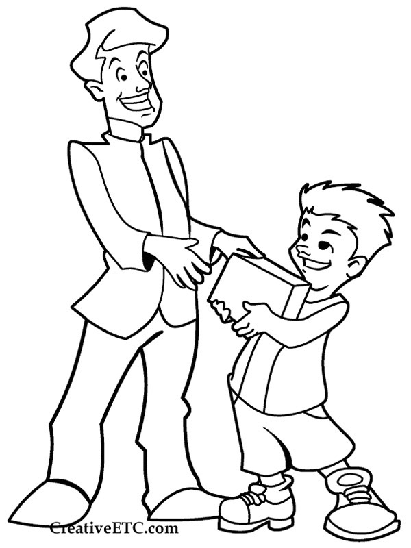 cadeau fête des pères Coloriage cadeau fête des pères Coloriage