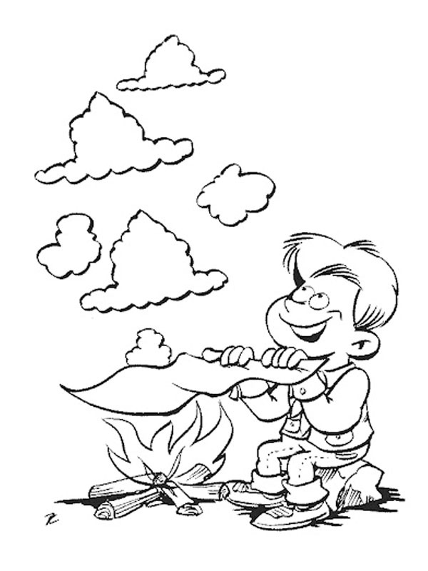 faire feu de camp Coloriage faire feu de camp Coloriage