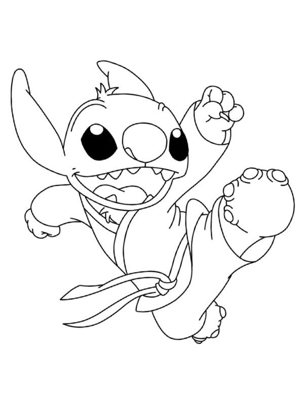 Karate Stitch Coloriage Karate Stitch Coloriage