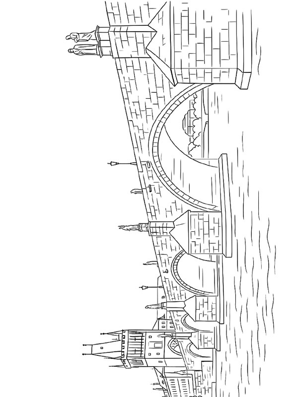 Pont Charles Coloriage Pont Charles Coloriage