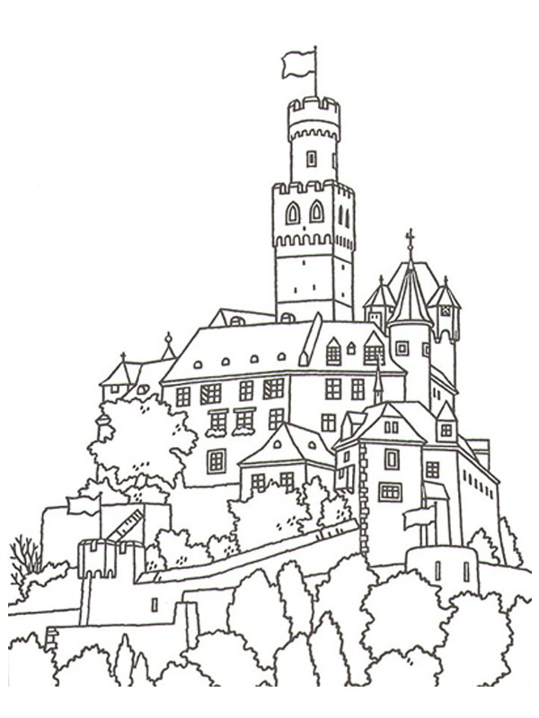 Château de Marksburg Coloriage Château de Marksburg Coloriage