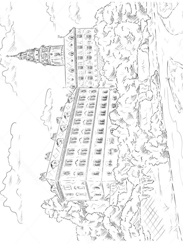 Château de Český Krumlov Coloriage Château de Český Krumlov Coloriage