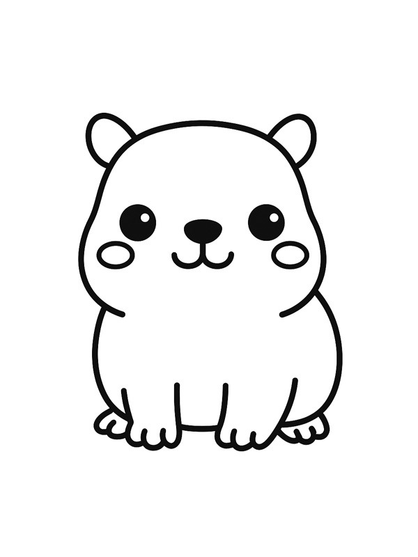Capybara kawaii Coloriage Capybara kawaii Coloriage