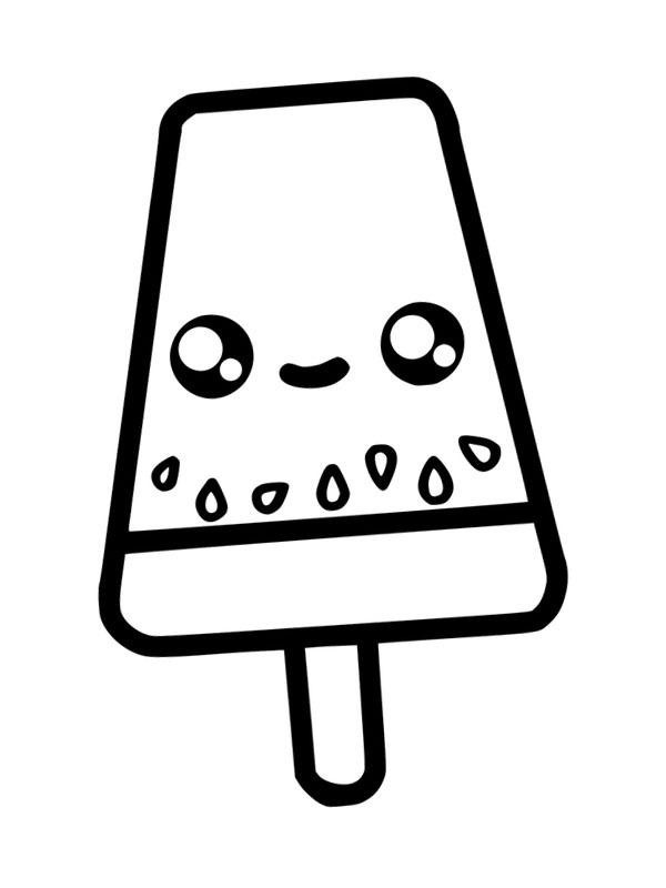 Kawaii glace Coloriage Kawaii glace Coloriage