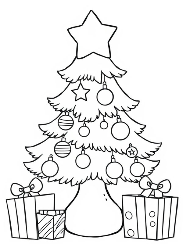 Sapin de Noël avec étoile Coloriage Sapin de Noël avec étoile Coloriage