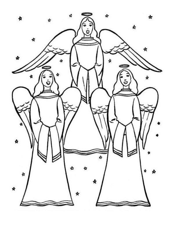 Anges de Noël Coloriage Anges de Noël Coloriage