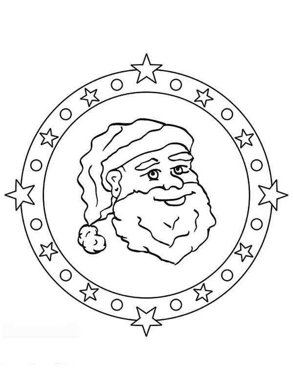 mandala père noël Coloriage mandala père noël Coloriage