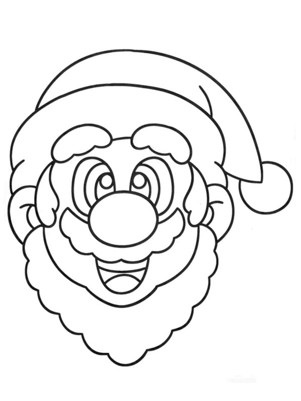Père Noël Mario Coloriage Père Noël Mario Coloriage