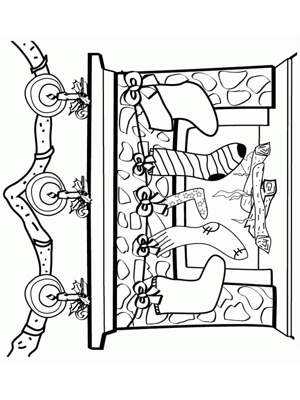 chaussettes de Noël Coloriage chaussettes de Noël Coloriage