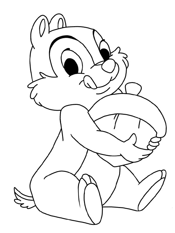 Chip est assis Coloriage